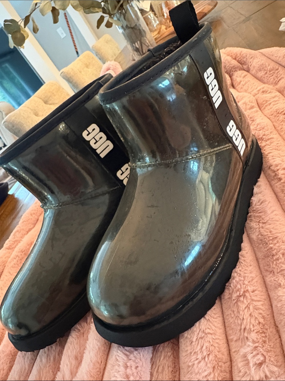 UGG Short Rain Boots with Black Sole